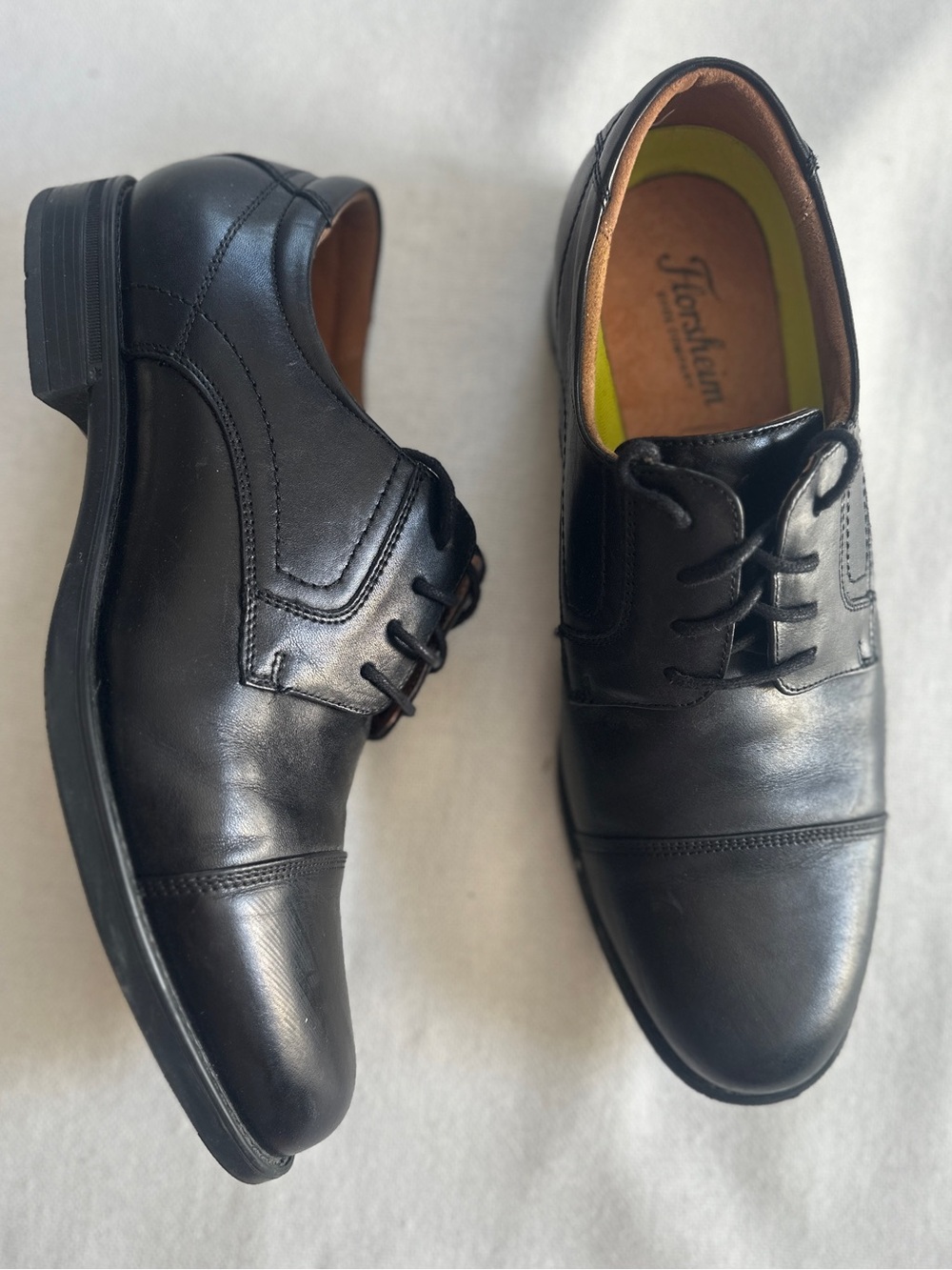 Florsheim Midtown Cap Toe Oxford Black Leather Dress Shoes Men's Size 9.5 D NWOT